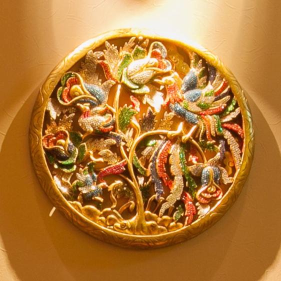 タイ 調度品 丸型壁掛け